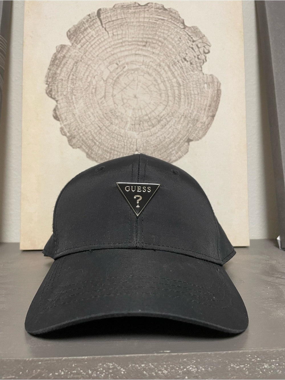 Guess Black Logo Triangle Baseball Cap
